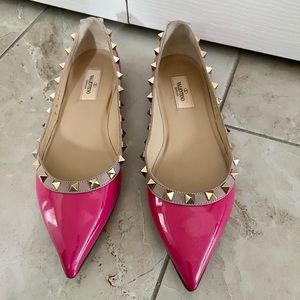 VALENTINO pink rock stud flats